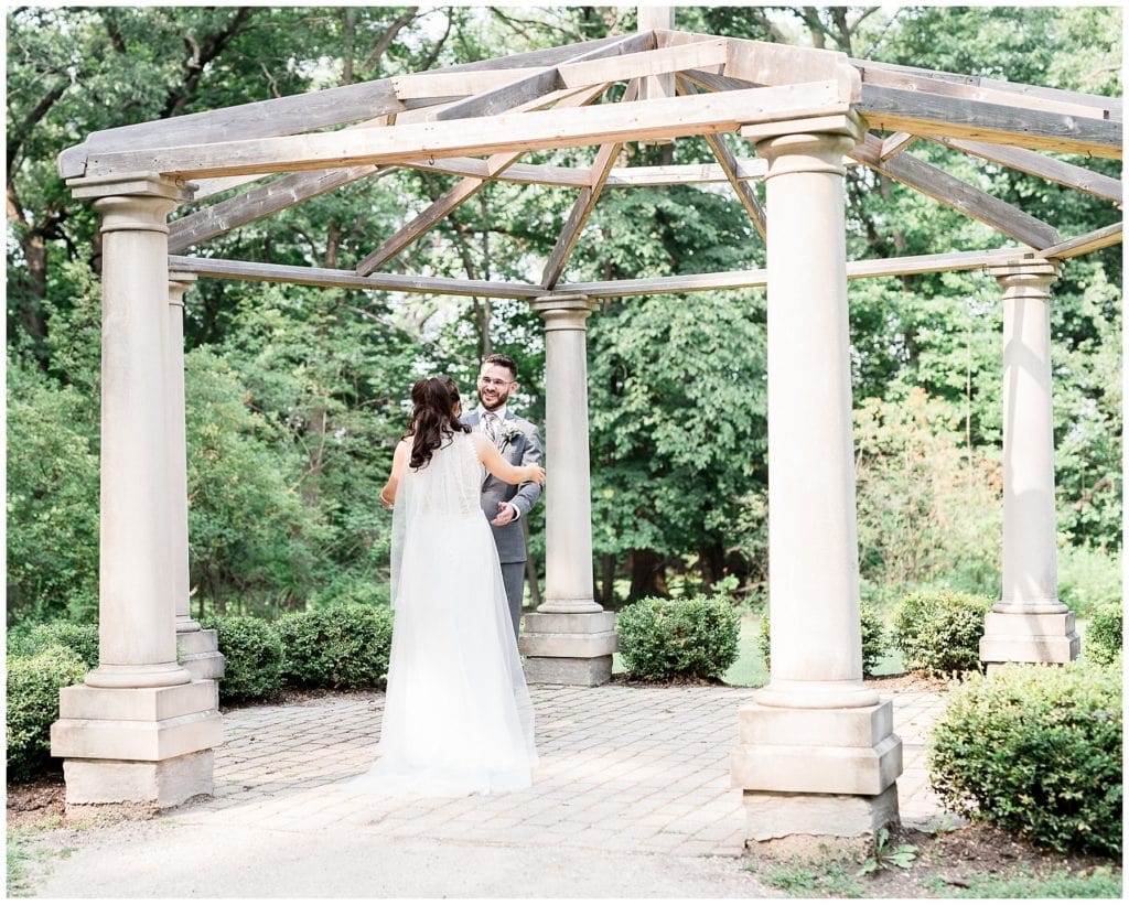 the grove redfield estate wedding first look